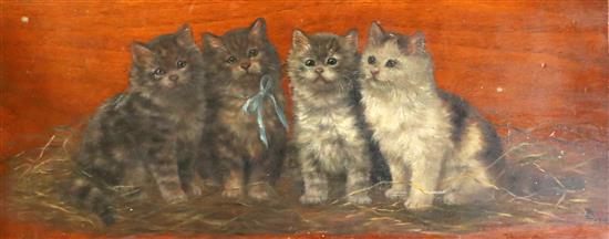 Bessie Bamber (fl.1900-1910) Kittens 9.5 x 20in., unframed